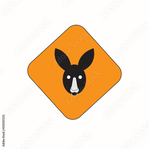 This image shows a kangaroo crossing warning sign.
