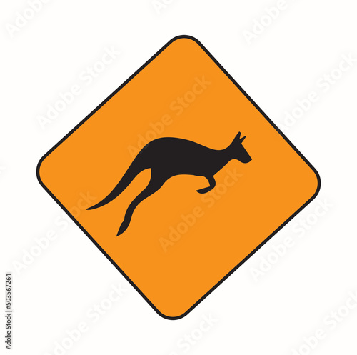 This image shows a kangaroo crossing warning sign.