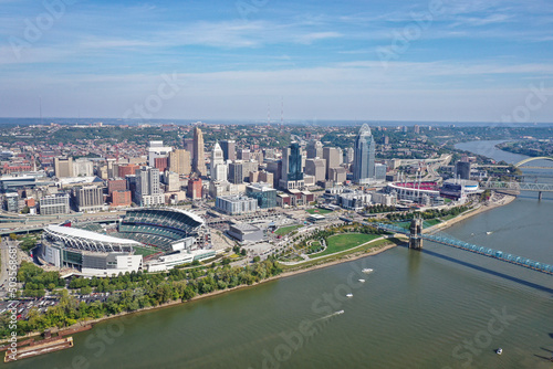 Aerial View of Cincinnati, Ohio and the Ohio River © Rick Lohre
