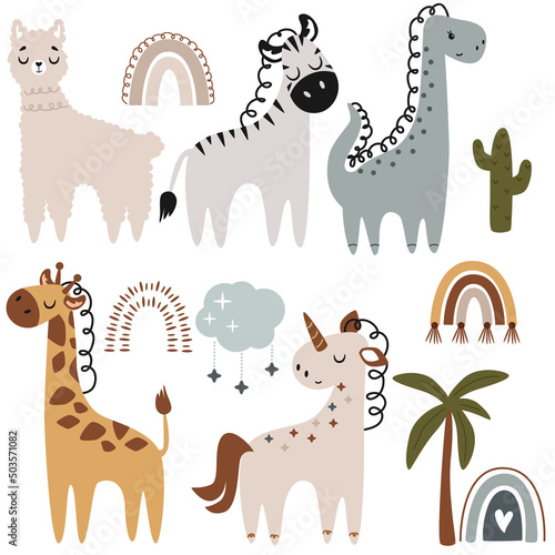 set of isolated animals clipart