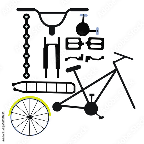 Bicycle parts Vectors & Illustrations Road Rider Cycling