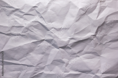 White crumpled paper as background texture. Recycling concept