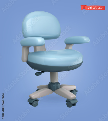 Office chair 3d render vector icon
