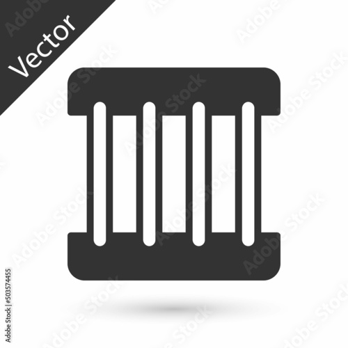 Grey Prison window icon isolated on white background. Vector