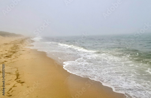 Foggy Day at Chatham, Cape Cod on Hardings Beach