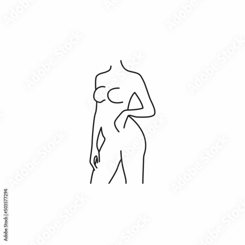 Young female body outline silhouettes beauty logos