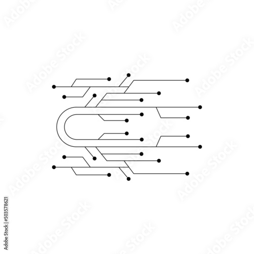 vector of circuit technology logo template illustration