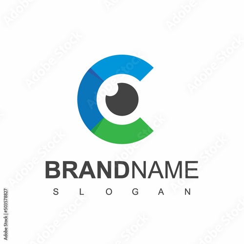 Letter C Eye Logo Design Template