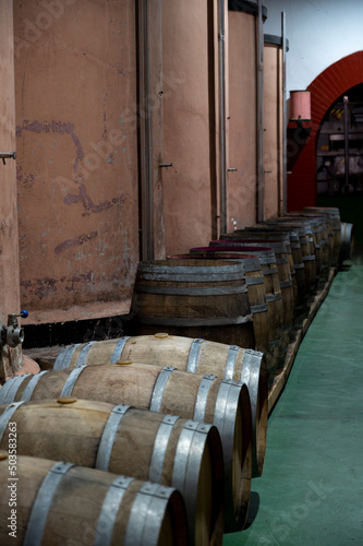 Making wine on traditional bodega in south part of La Palma volcanic island, Canary islands, Spain