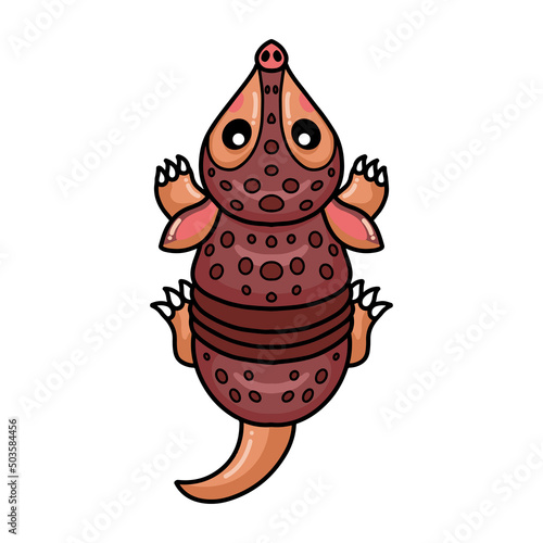 Cute little armadillo cartoon character