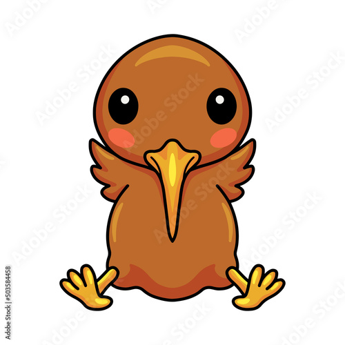Cute little kiwi bird cartoon sitting