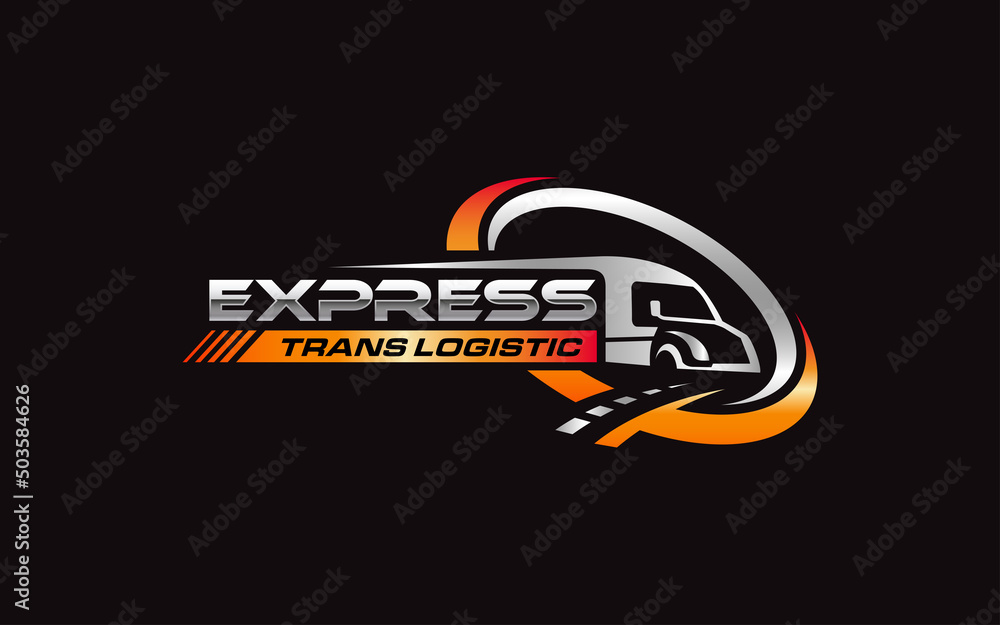 Illustration graphic design of express logistic transportation concept logo design template Illustration graphic design of express logistic transportation concept logo design template