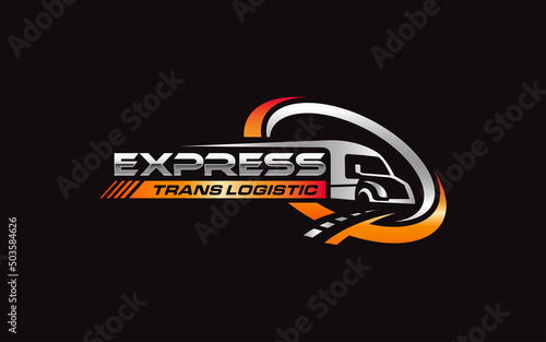 Illustration graphic design of express logistic transportation concept logo design template