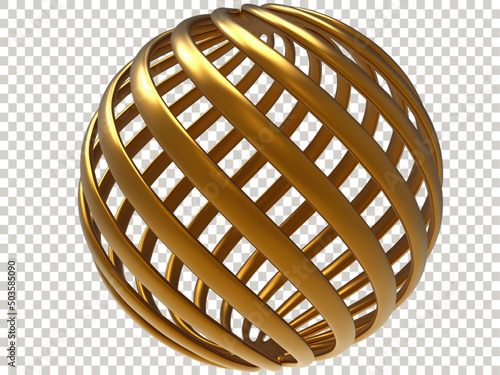 3d golden abstract  render sphere png photo