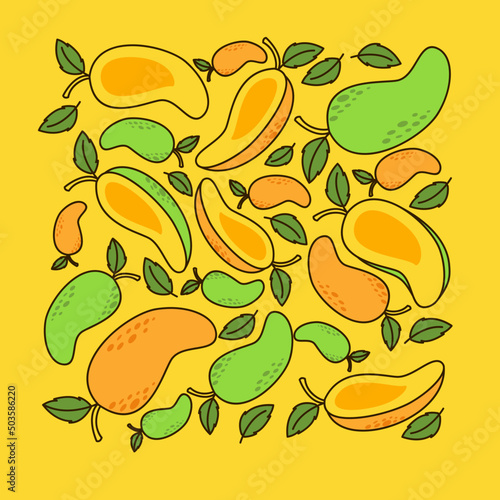 mango doodle hand drawn design