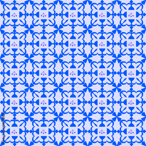 The pattern is blue