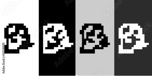 Set line Man coughing icon isolated on black and white, transparent background. Viral infection, influenza, flu, cold symptom. Tuberculosis, mumps, whooping cough. Vector