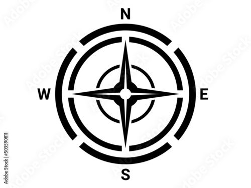 Flat compass direction illustration. Map symbol