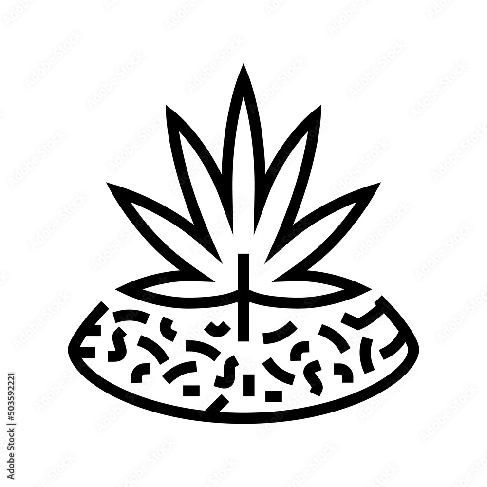 marijuana drug plant line icon vector. marijuana drug plant sign. isolated contour symbol black illustration - obrazy, fototapety, plakaty 