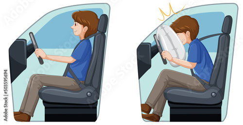Man with sample of car accident