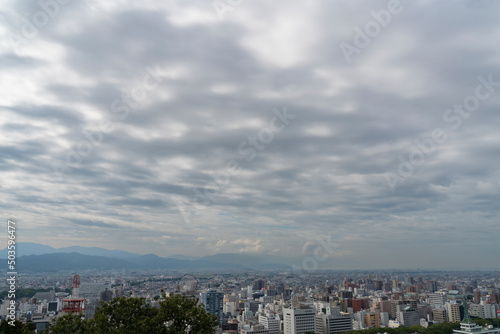 松山城の上から撮影した都市景観