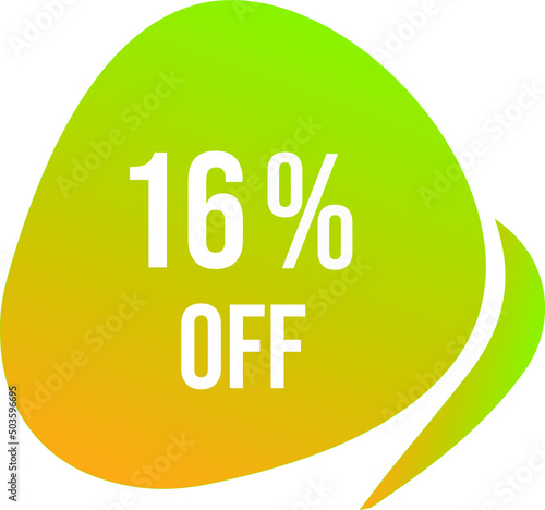 16 percent off vector green circle format off