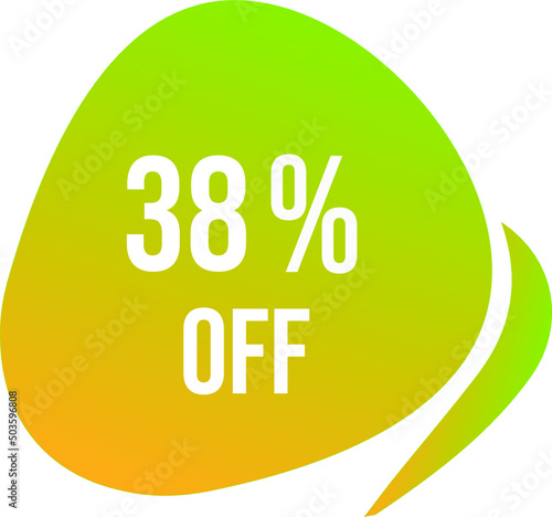 38 percent off vector green circle format off