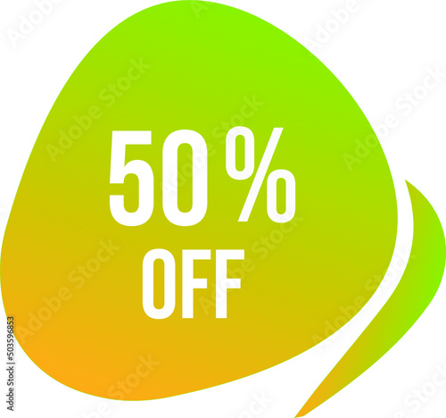 50 percent off vector green circle format off