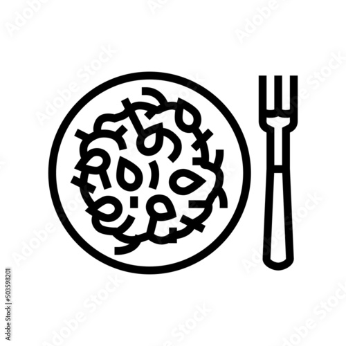 italian pasta line icon vector. italian pasta sign. isolated contour symbol black illustration