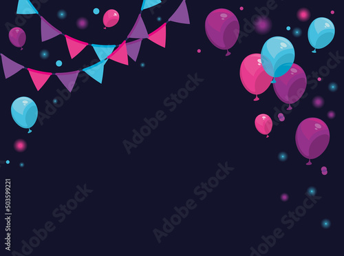 party garlands and balloons helium