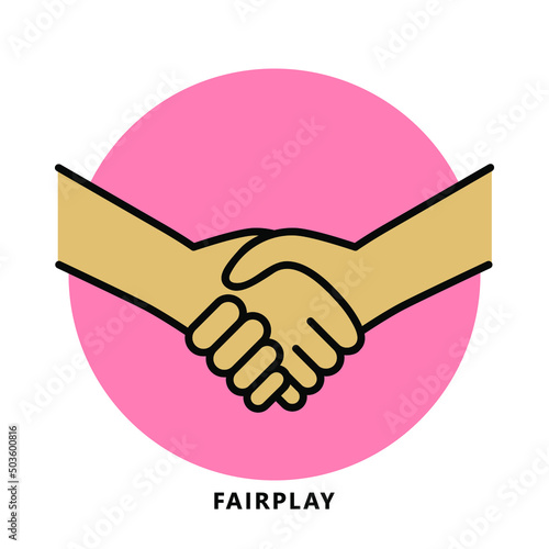 Fairplay Competition Icon Symbol. Handshake Logo