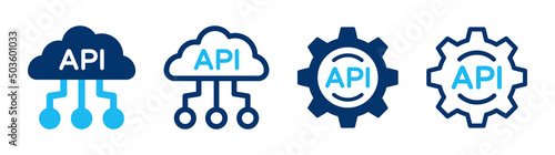 Cloud API icon set. Application Programming Interface banner vector illustration. Software development concept. photo