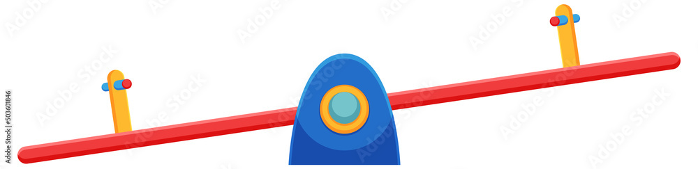 Simple children seesaw on white background Simple children seesaw on white background