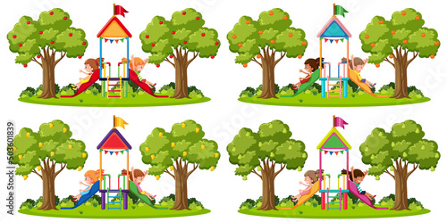 Outdoor playground slide for kids