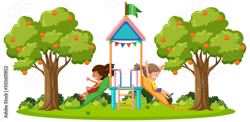 Outdoor playground slide for kids