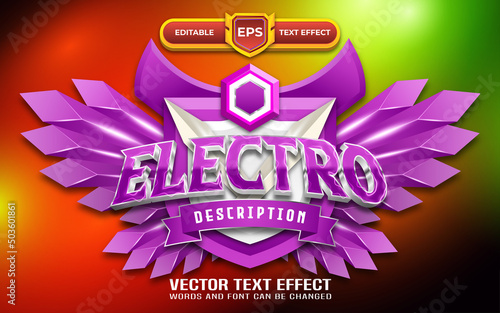 Electro 3d game logo with editable text effect