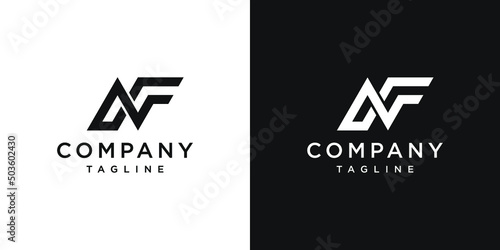 Creative Letter NF Monogram Logo Design Icon Template White and Black Background photo