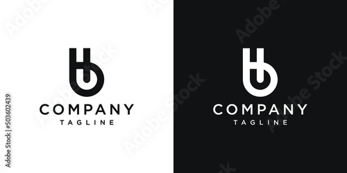 Creative Letter Hb Monogram Logo Design Icon Template White and Black Background