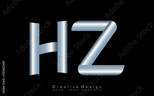 HZ letter logo design template vector photo