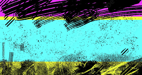 vector layered illustration of abstract 80s style colorful vivid optimistic background