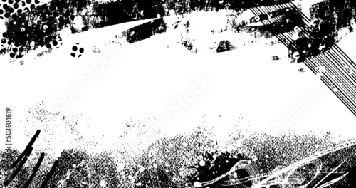 vector illustration of abstract grunge halftone black and white distressed background