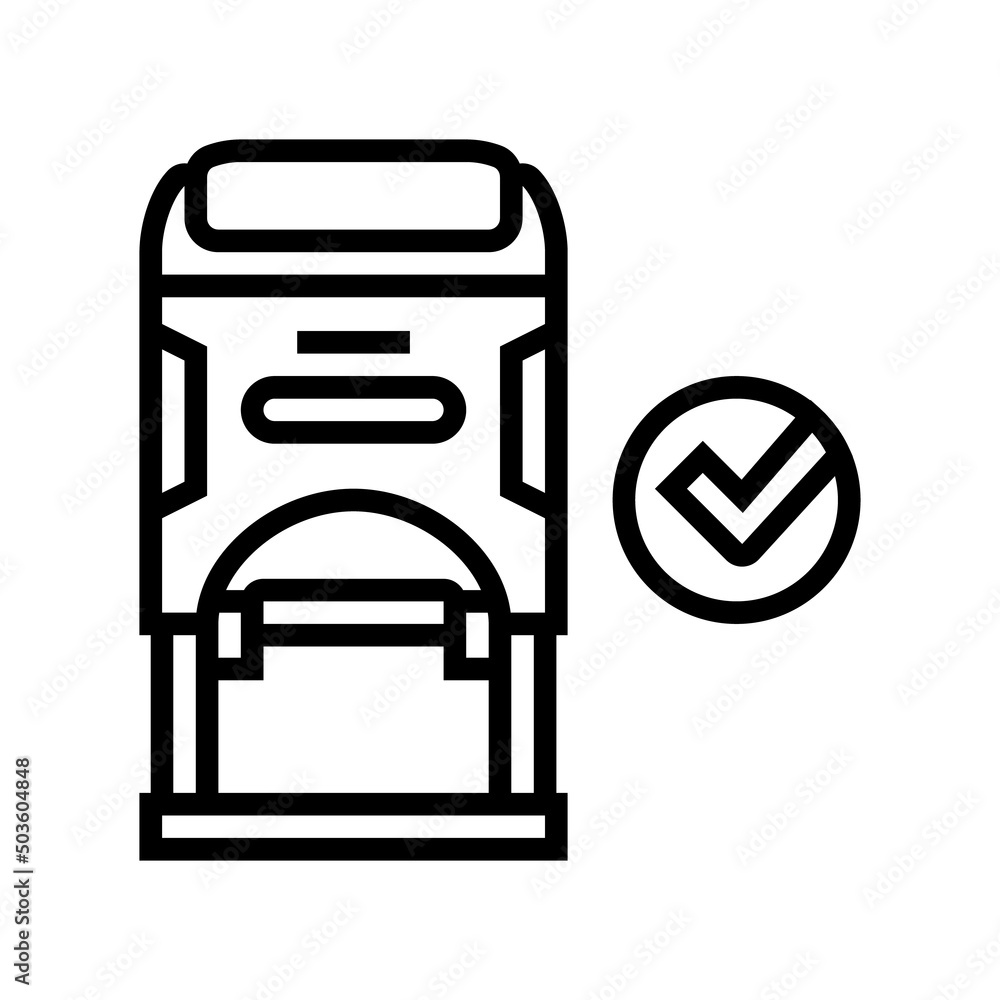 stamp quality line icon vector. stamp quality sign. isolated contour symbol black illustration stamp quality line icon vector. stamp quality sign. isolated contour symbol black illustration