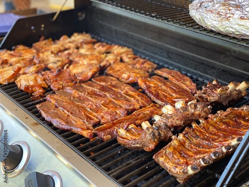 grilled meat on the grill