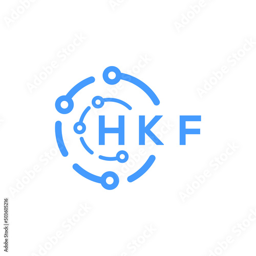 HKF technology letter logo design on white   background. HKF creative initials technology letter logo concept. HKF technology letter design.  © Faisal