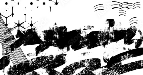 vector illustration of abstract grunge halftone black and white distressed textured background