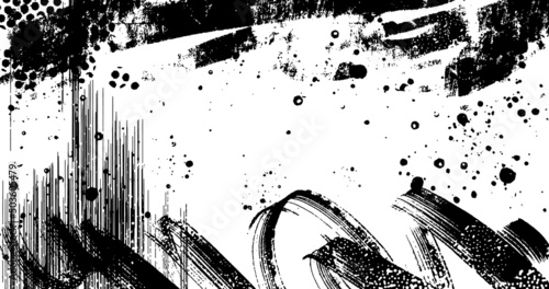 Fototapeta Naklejka Na Ścianę i Meble -  vector illustration of abstract grunge halftone black and white distressed textured background