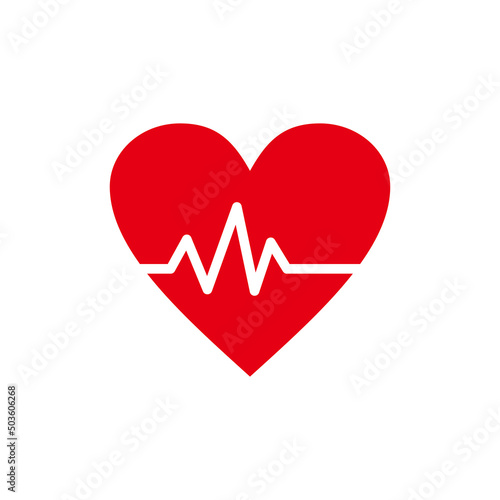 Hearth beat line icon, health medical heartbeat symbol isolated on white background