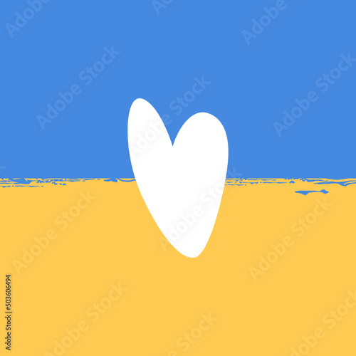 Symbols of support for Ukrainian war victims vector illustration. Call for help and peace for Ukraine.
