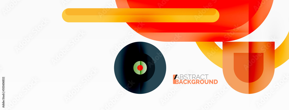 Fototapeta premium Creative geometric wallpaper. Minimal geometric background with round shapes. Trendy techno business template for wallpaper, banner, background or landing