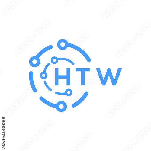 HTW technology letter logo design on white  background. HTW creative initials technology letter logo concept. HTW technology letter design. © Faisal